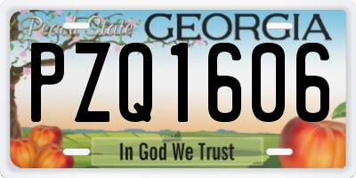 GA license plate PZQ1606