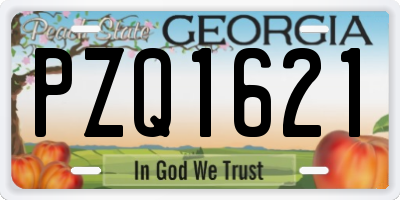 GA license plate PZQ1621