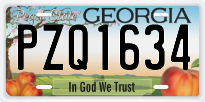 GA license plate PZQ1634