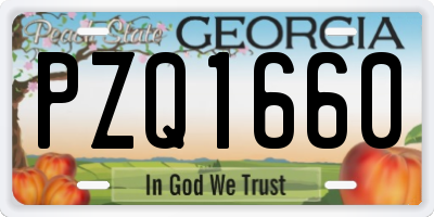 GA license plate PZQ1660