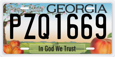 GA license plate PZQ1669