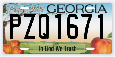 GA license plate PZQ1671