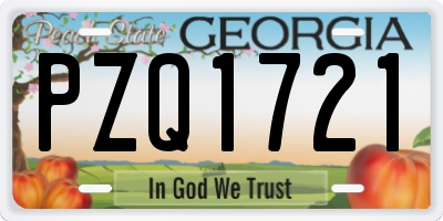 GA license plate PZQ1721