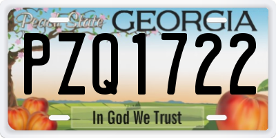 GA license plate PZQ1722