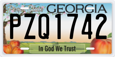 GA license plate PZQ1742