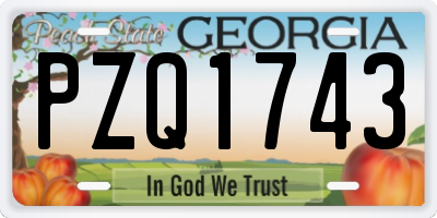 GA license plate PZQ1743