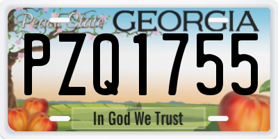 GA license plate PZQ1755