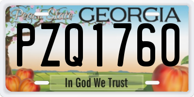 GA license plate PZQ1760