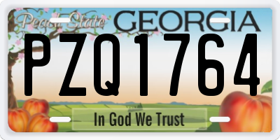 GA license plate PZQ1764