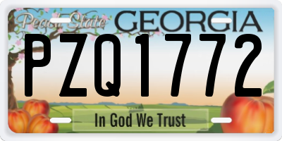 GA license plate PZQ1772