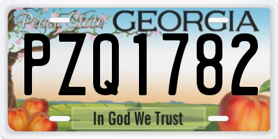 GA license plate PZQ1782