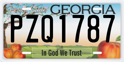 GA license plate PZQ1787