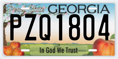 GA license plate PZQ1804