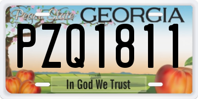 GA license plate PZQ1811