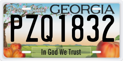 GA license plate PZQ1832