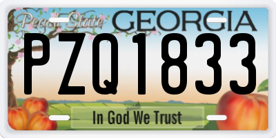 GA license plate PZQ1833