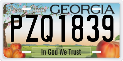 GA license plate PZQ1839