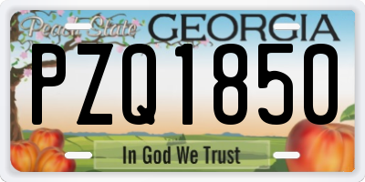 GA license plate PZQ1850