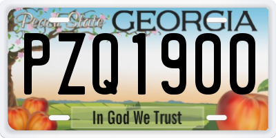 GA license plate PZQ1900