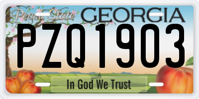 GA license plate PZQ1903