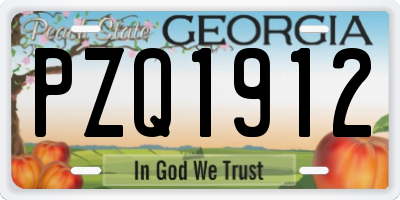GA license plate PZQ1912