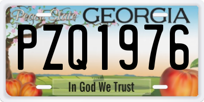 GA license plate PZQ1976