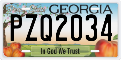 GA license plate PZQ2034