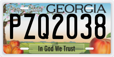 GA license plate PZQ2038