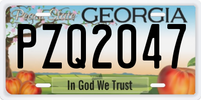GA license plate PZQ2047