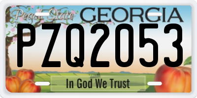 GA license plate PZQ2053