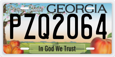 GA license plate PZQ2064
