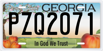 GA license plate PZQ2071