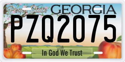 GA license plate PZQ2075