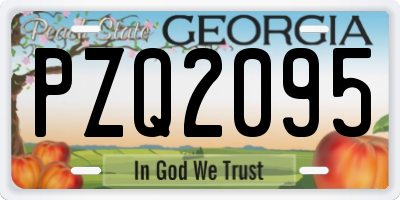 GA license plate PZQ2095