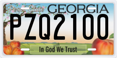 GA license plate PZQ2100