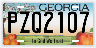 GA license plate PZQ2107