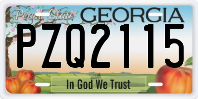 GA license plate PZQ2115