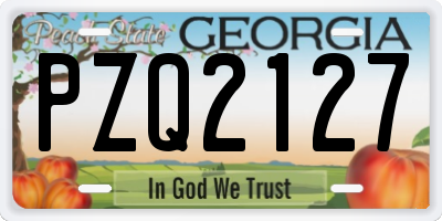GA license plate PZQ2127