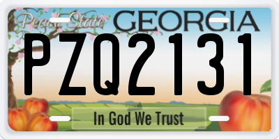 GA license plate PZQ2131