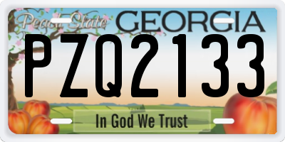 GA license plate PZQ2133