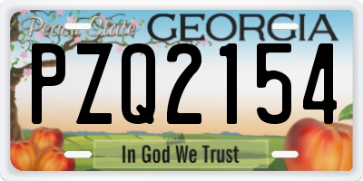 GA license plate PZQ2154