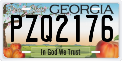 GA license plate PZQ2176