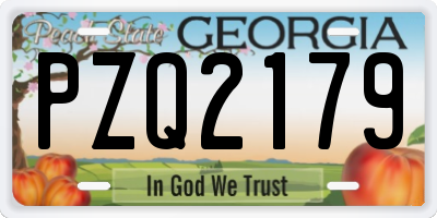 GA license plate PZQ2179