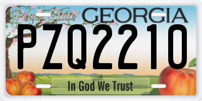 GA license plate PZQ2210