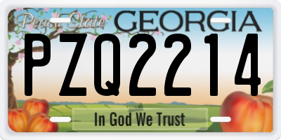 GA license plate PZQ2214