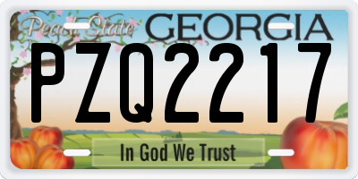 GA license plate PZQ2217