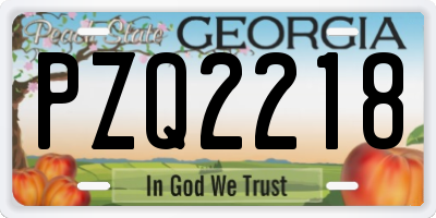 GA license plate PZQ2218