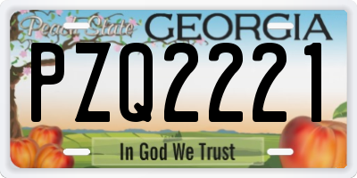GA license plate PZQ2221