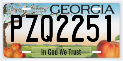 GA license plate PZQ2251
