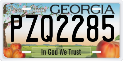 GA license plate PZQ2285